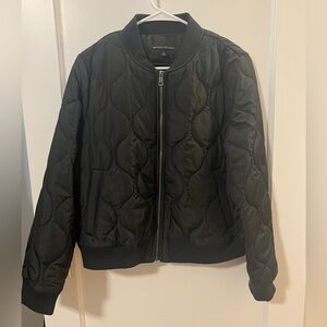Banana Republic Black Quilted Bomber Jacket